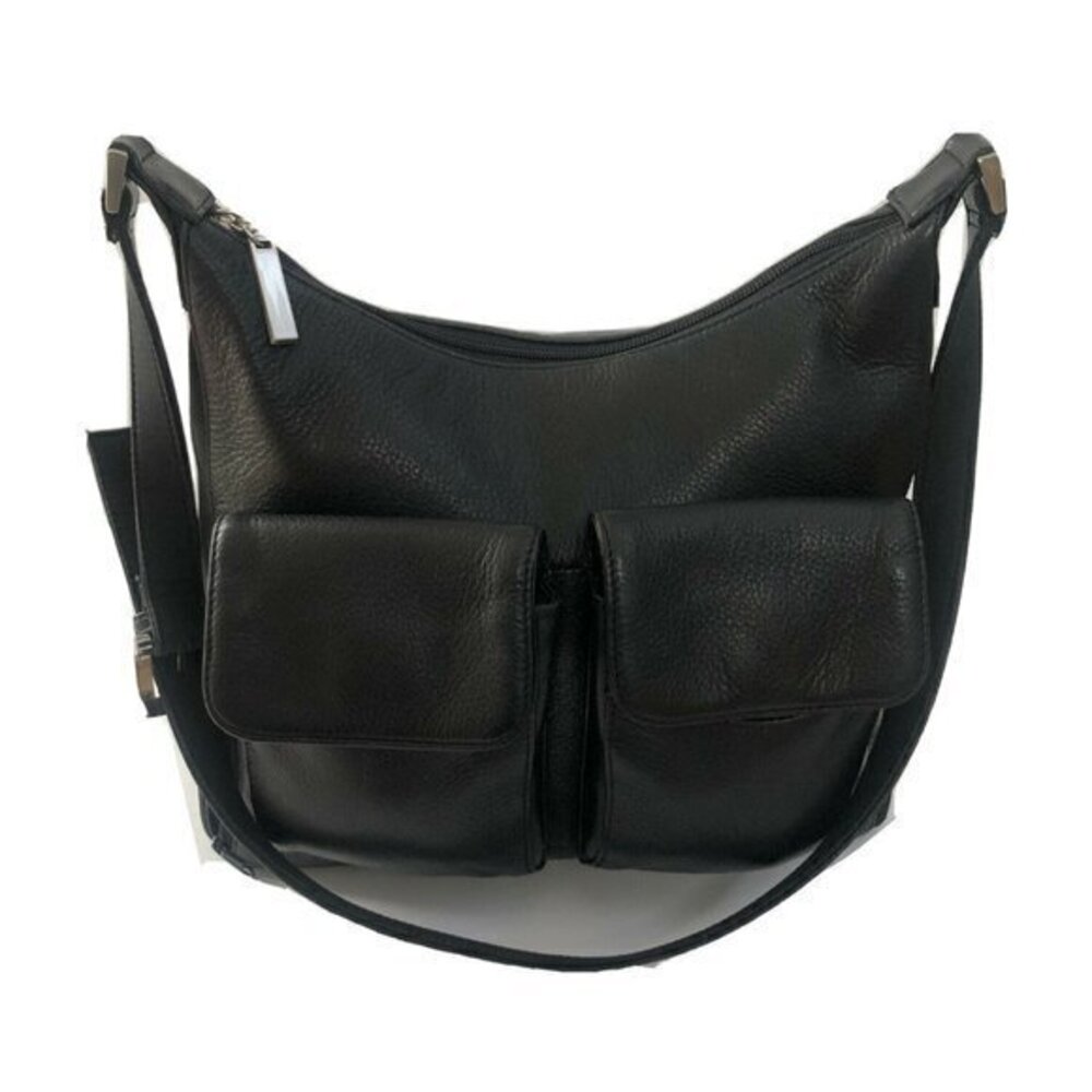 Giani Bernini Women's Handbag Leather Satchel Black Shoulderbag Purse organizer